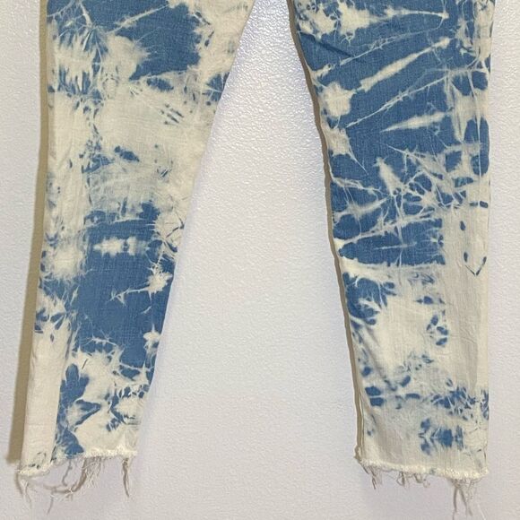 Levi’s - 721 High Rise Skinny Ankle Tie Dye Jeans Raw Hem - Size 27 - Picture 13 of 14